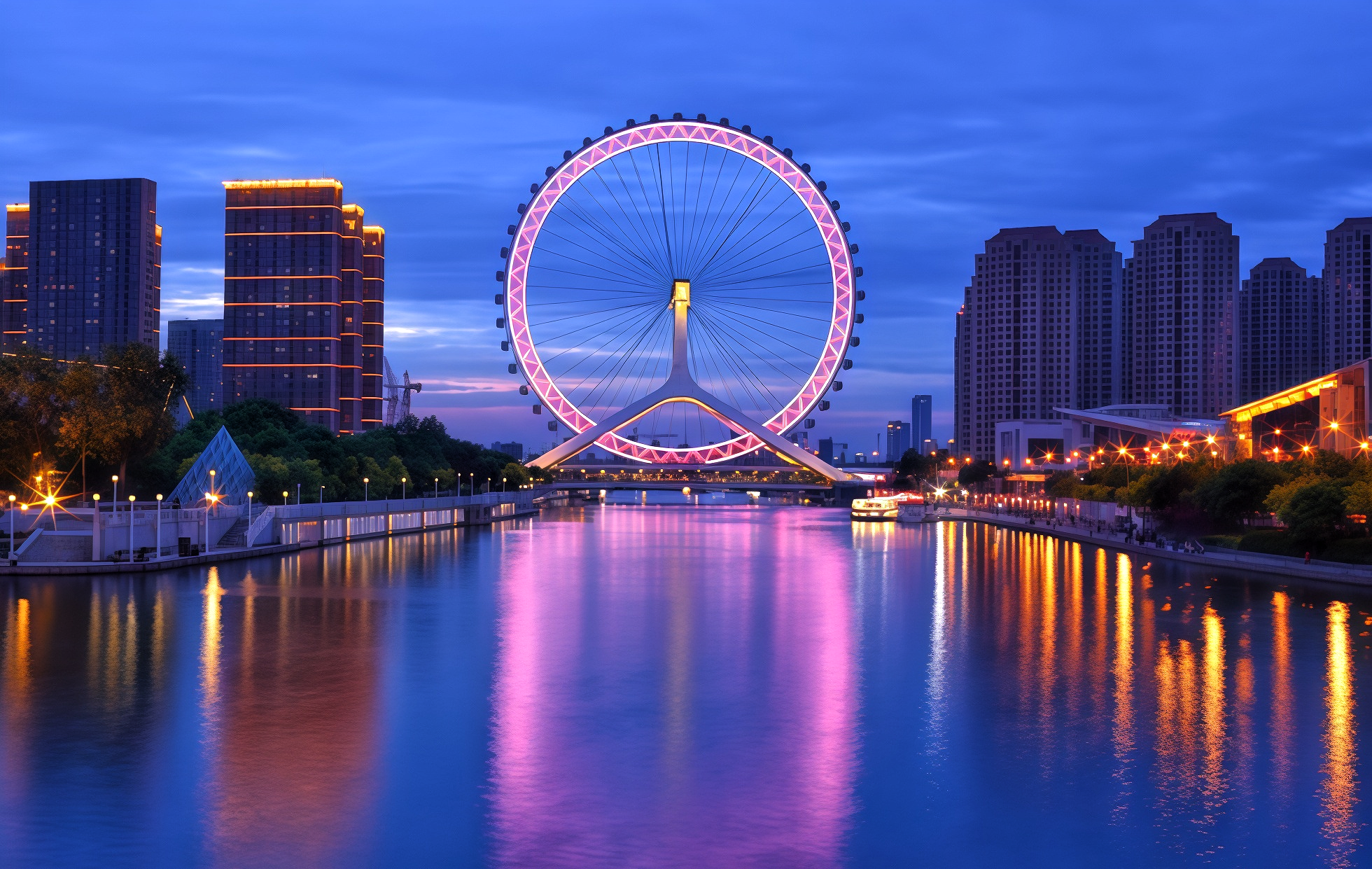 L'œil de Tianjin Ferris Roue : Le « Yee of the Sky » où le pont rencontre la roue... Surplombant la brilliance de Tianjin-2