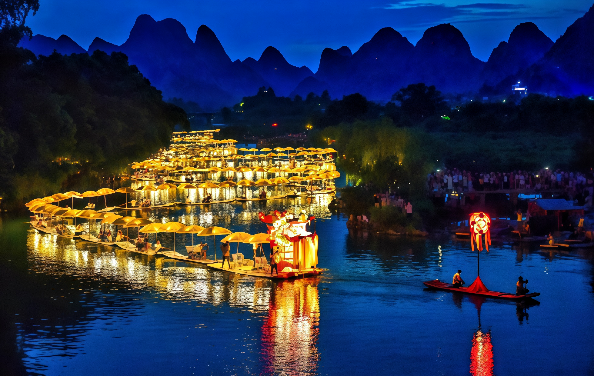 Yulong River: Voyage dans un poème pastoral au milieu de Jade Peaks et de Lotus-Green Hills