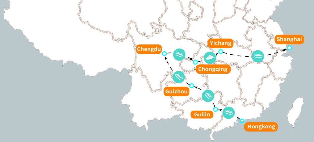 China Landscape&Yangtze Tour  Map