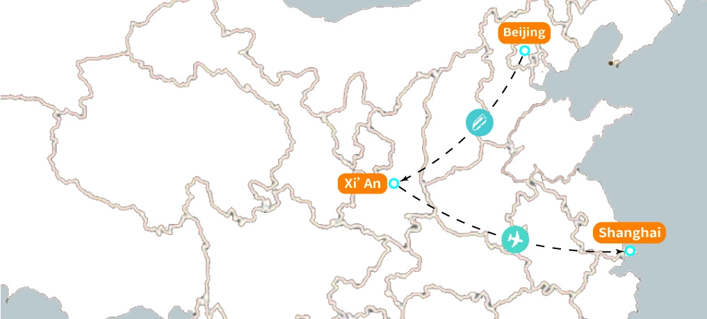 China Golden Tour Map